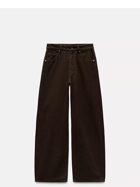 Zara Wide-Leg Jeans in Dark Brown